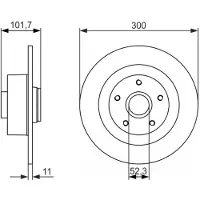 Bosch Bromsskiva 0 986 479 573 bak, full, 1 Stycke