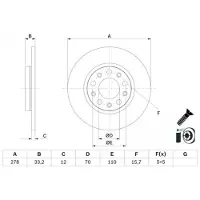 Bosch Bromsskiva 0 986 479 G21 bak, full, 1 Stycke