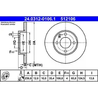 Ate Bromsskiva Power Disc 24.0312-0106.1, 1 Stycke