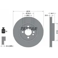 Textar Bromsskiva 92262403 fram, ventilerad, 1 Stycke