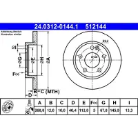 Ate Bromsskiva PowerDisc 24.0312-0144.1, 1 Stycke