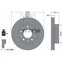 Textar Bromsskiva 92157303 fram, ventilerad, 1 Stycke