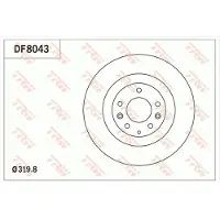 TRW Bromsskiva DF8043 fram, ventilerad, 1 Stycke