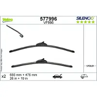 Valeo Torkarblad Silencio 577996, 650/475mm, Front, 2 Stycke