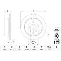 Bosch Bromsskiva 0 986 479 G64 bak, ventilerad, höggradigt förkolnad, 1 Stycke