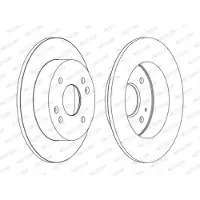FERODO Bromsskivor DDF1488C bak, full, 2 Stycke