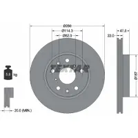 Textar Bromsskiva 92156600 fram, ventilerad, 1 Stycke