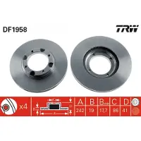 TRW Bromsskiva DF1958 TRW