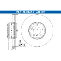 Ate Dubbel bromsskiva 24.0136-0142.2, 1 Stycke