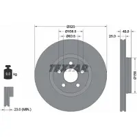 Textar Bromsskiva 92326103 ventilerad, 1 Stycke