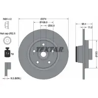 Textar Bromsskiva 92196203 bak, full, 1 Stycke