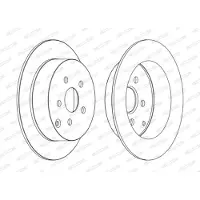 FERODO Bromsskivor DDF1485C bak, full, 2 Stycke