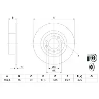 Bosch Bromsskiva 0 986 479 F08 bak, full, 1 Stycke