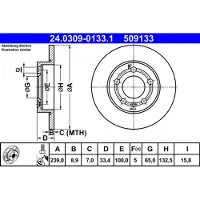Ate Bromsskiva PowerDisc 24.0309-0133.1, 1 Stycke