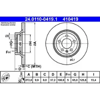 Ate Bromsskiva 24.0110-0419.1, 1 Stycke