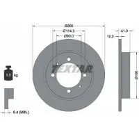 Textar Bromsskiva 92083003 bak, full, 1 Stycke
