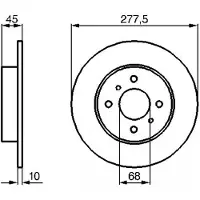 Bosch Bromsskiva 0 986 479 105 bak, full, 1 Stycke