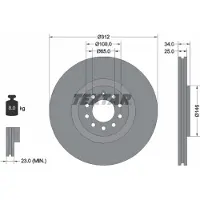Textar Bromsskiva 92098505 fram, ventilerad, 1 Stycke