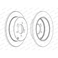 FERODO Bromsskivor DDF1737C bak, full, 2 Stycke