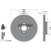Textar Bromsskiva 92053503 fram, ventilerad, 1 Stycke