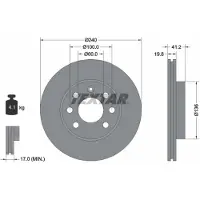 Textar Bromsskiva 92111403 fram, ventilerad, 1 Stycke