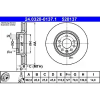Ate Bromsskiva PowerDisc 24032801371 ATE