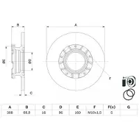 Bosch Bromsskiva 0 986 479 F62 bak, full, 1 Stycke