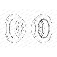 FERODO Bromsskivor DDF1144C bak, full, 2 Stycke