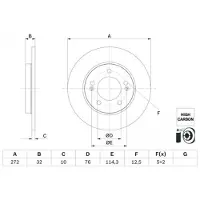 Bosch Bromsskiva 0 986 479 G30 bak, full, höggradigt förkolnad, 1 Stycke