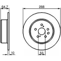 Bosch Bromsskiva 0 986 479 243 bak, full, 1 Stycke