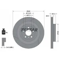Textar Bromsskiva 92307905 bak, ventilerad, perforerad, höggradigt förkolnad, 1 Stycke