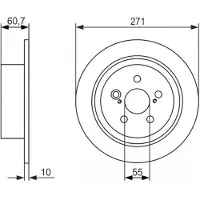 Bosch Bromsskiva 0 986 479 613 bak, full, 1 Stycke