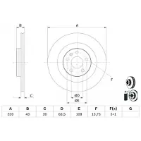 Bosch Bromsskiva 0 986 479 E87 bak, ventilerad, 1 Stycke
