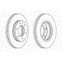 FERODO Bromsskiva DDF2462C-1 fram, ventilerad, 1 Stycke