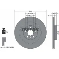 Textar Bromsskiva 92304503 bak, ventilerad, 1 Stycke