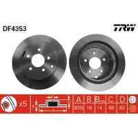 TRW Bromsskiva LUC DF4353 bak, ventilerad, 1 Stycke