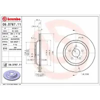 Brembo Bromsskiva 09.D767.11 bak, ventilerad, 1 Stycke
