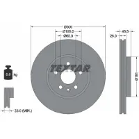 Textar Bromsskiva 92243303 fram, ventilerad, 1 Stycke