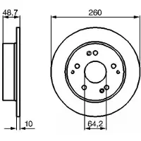 Bosch Bromsskiva 0 986 479 225 bak, full, 1 Stycke