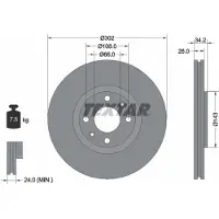 Textar Bromsskiva 92168503 fram, ventilerad, 1 Stycke