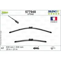 Valeo Torkarblad Silencio 577948, 630/530mm, Front, 2 Stycke