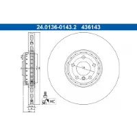 Ate Bromsskiva 24.0136-0143.2, 1 Stycke
