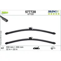 Valeo Torkarblad Silencio 577720, 550mm, Front, 2 Stycke