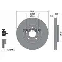 Textar Bromsskiva 92327503 fram, ventilerad, 1 Stycke