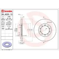 Brembo Bromsskiva 08A53010 bak, full, 1 Stycke