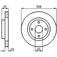 Bosch Bromsskiva 0 986 478 989 fram, ventilerad, 1 Stycke