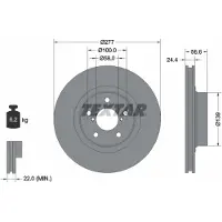 Textar Bromsskiva 92094603 fram, ventilerad, 1 Stycke