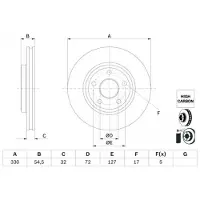 Bosch Bromsskiva 0 986 479 G78 fram, ventilerad, höggradigt förkolnad, 1 Stycke