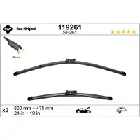 SWF Torkarblad Visioflex 119261, 600/480mm, Front, 2 Stycke