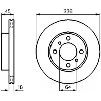 Bosch Bromsskiva 0 986 478 572 fram, ventilerad, 1 Stycke
